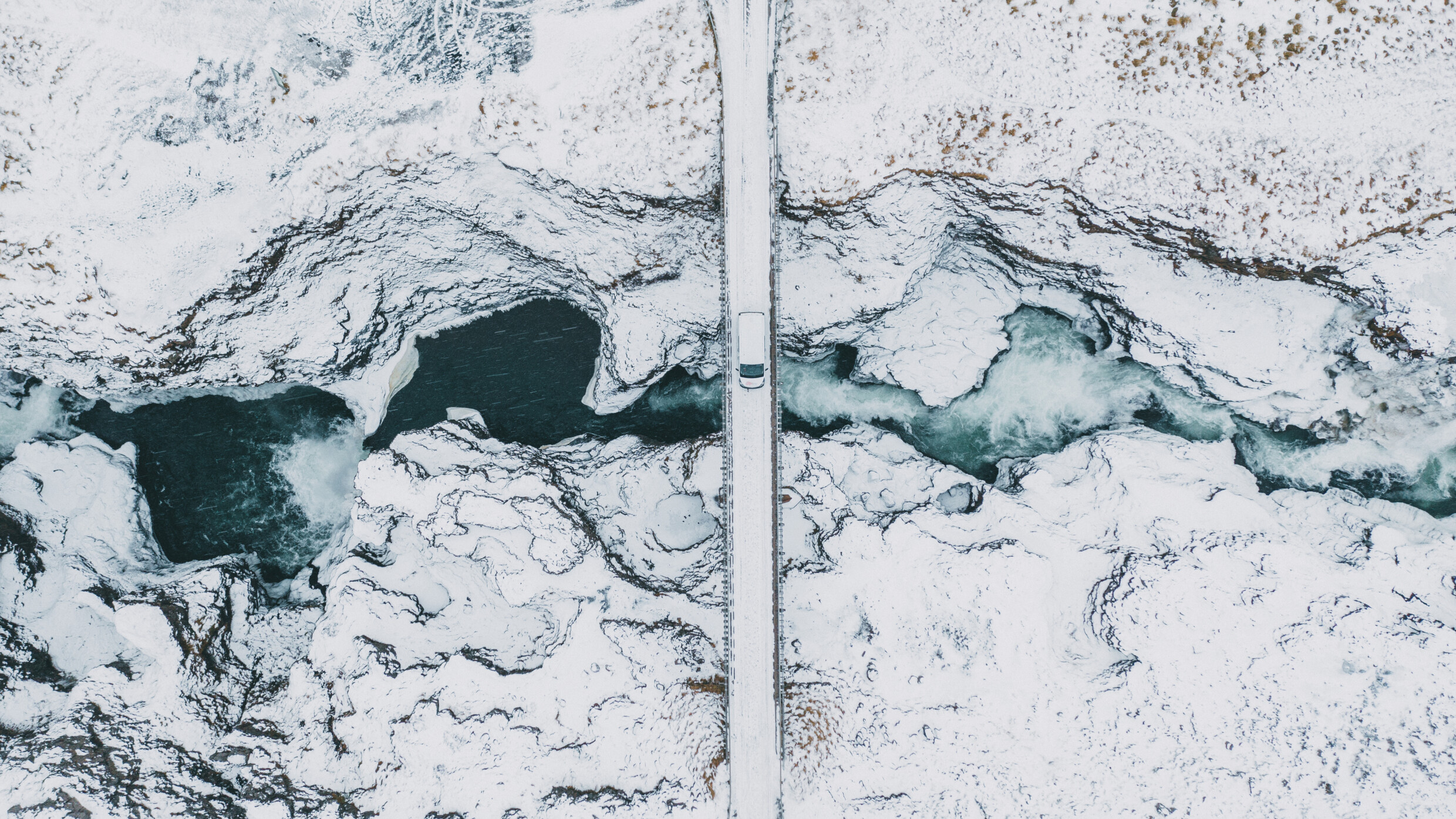 Road in snowy landscape