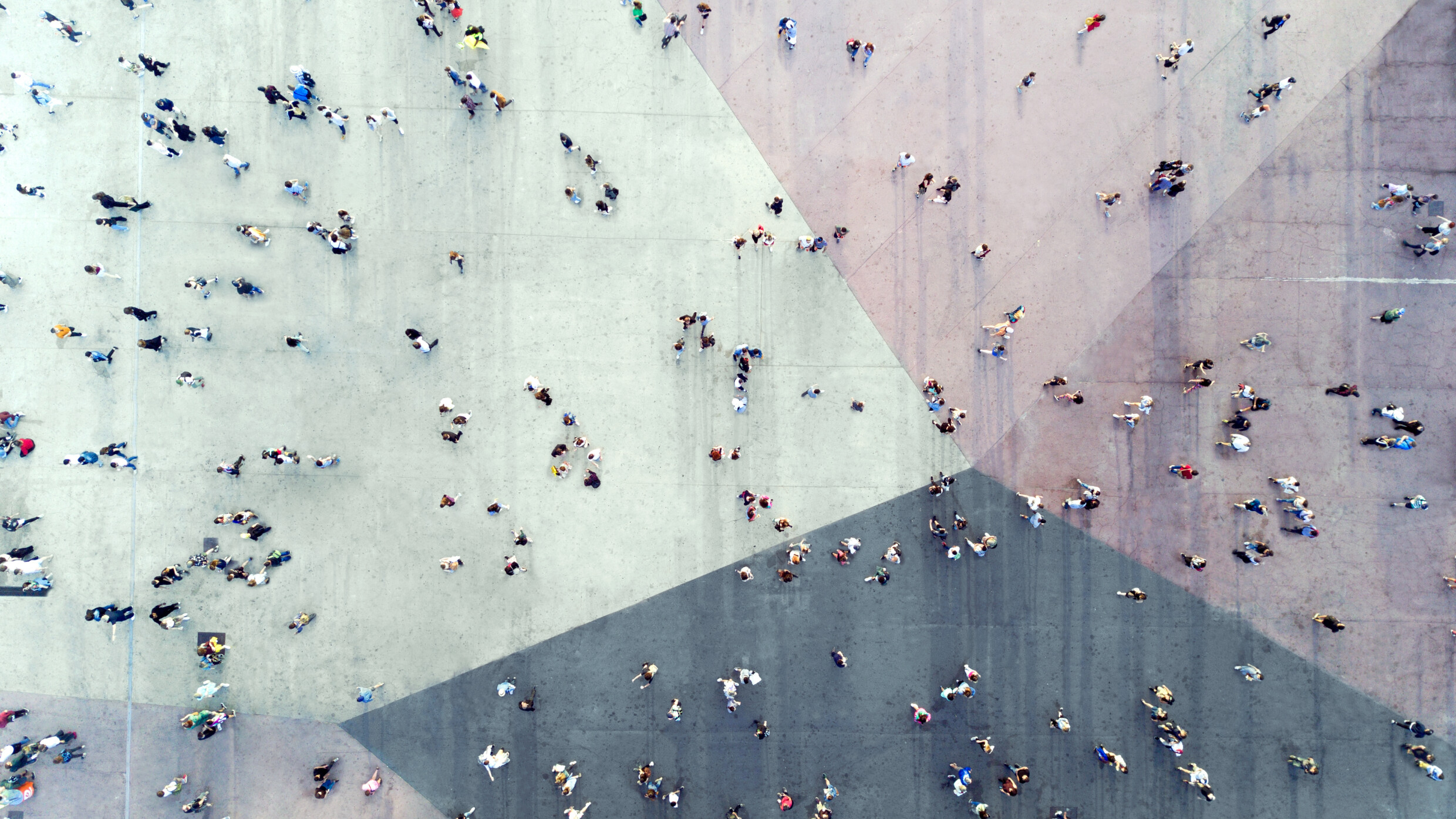 People on Campus from above