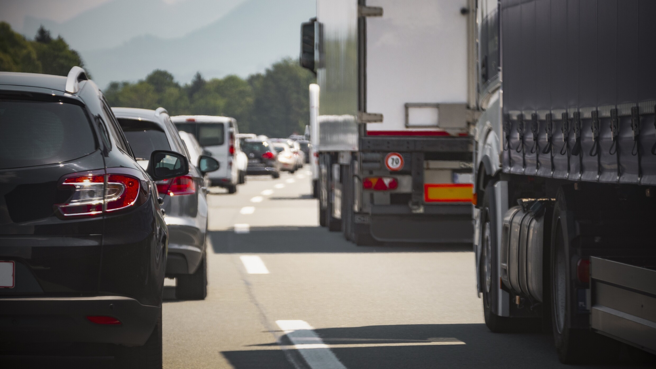 Traffic jam on the highway