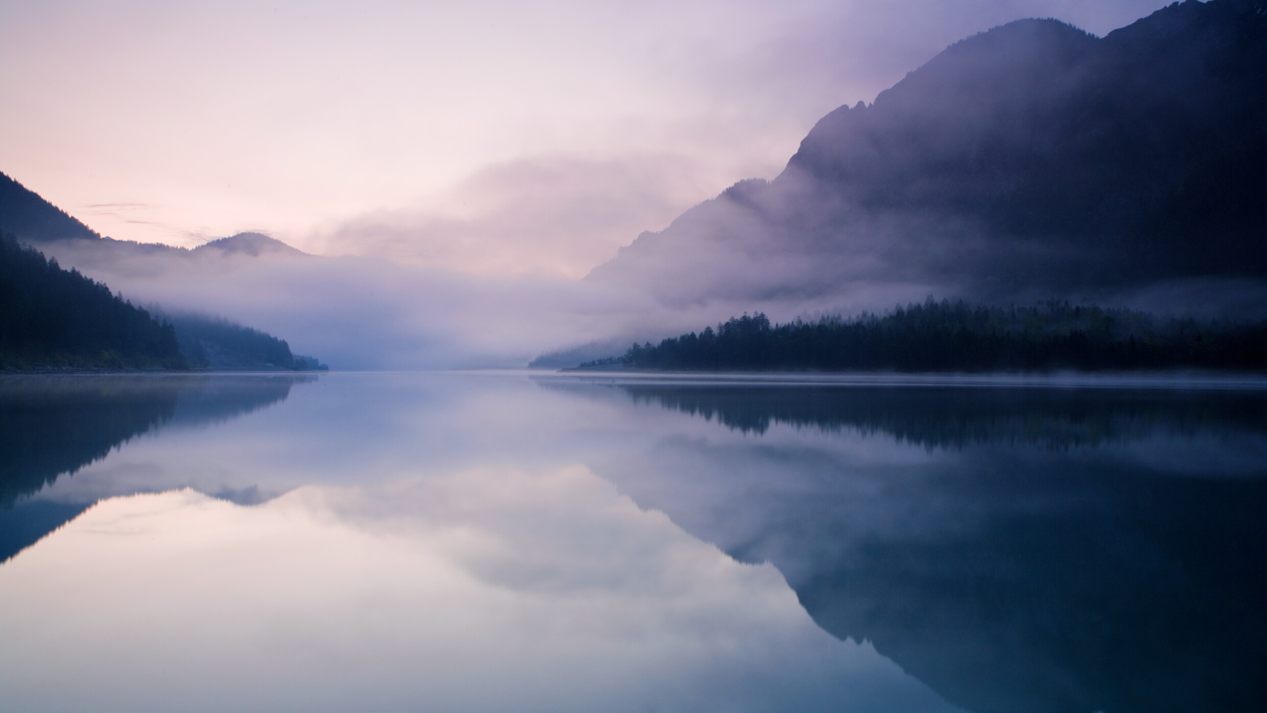 Lake in front of mountains